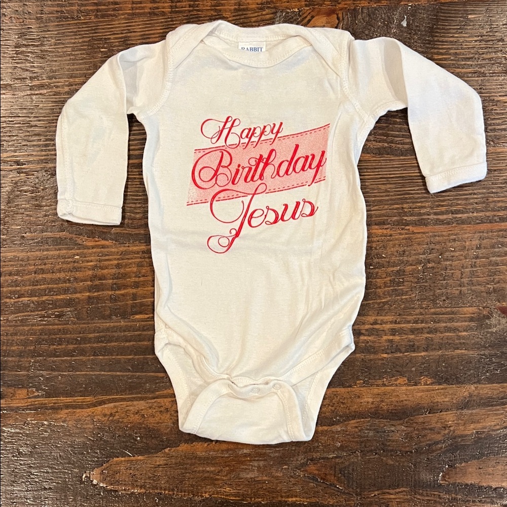 Baby onesie happy birthday Jesus